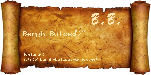 Bergh Bulcsú névjegykártya